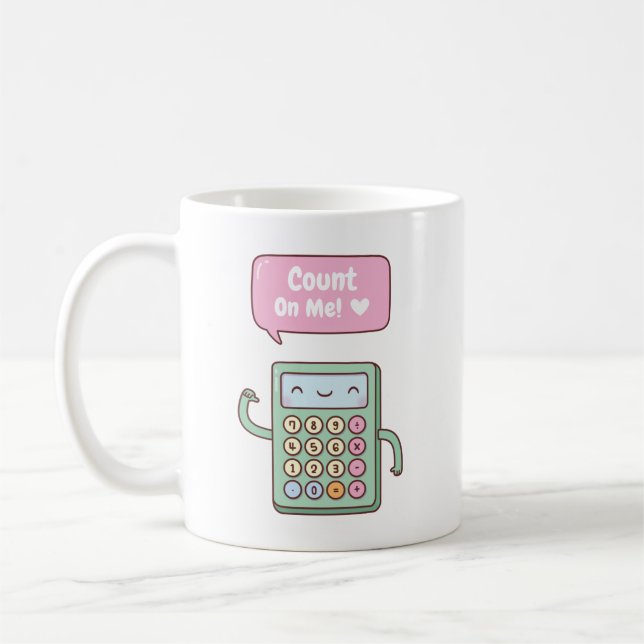 Caneca de café Cute Count On Me Calculator (Esquerda)