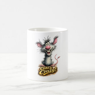 Caneca De Café 🐭💥 “Cute & Crazy!” Mug ☕😜