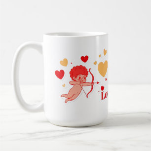 Caneca De Café Cute Cupid Com Arco e Flecha