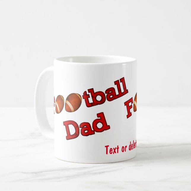 Caneca De Café Cute de Pai de futebol personalizado (Frente Esquerda)