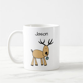 Caneca De Café Cute Deer Adicionar Seu Nome