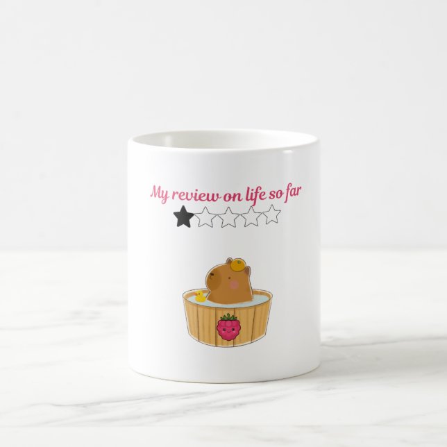 Caneca De Café Cute design de desenho animado de capivara kawaii (Centro)