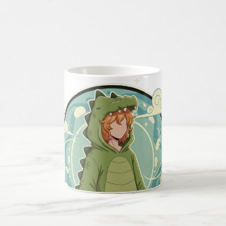 Caneca De Café Cute Dino Friend Anime Boy - Green Dinosaur