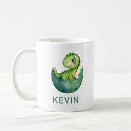 Caneca De Café Cute Dinosaur Gender Neutral Watercolor Custom Kid
