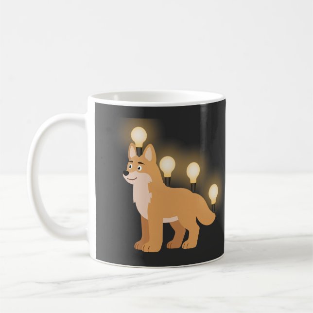 Caneca De Café Cute Dog Light Bulb | Funny Creative Coffee (Esquerda)