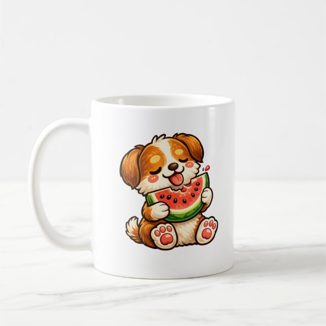 Caneca De Café Cute Dog Watermelon (Esquerda)