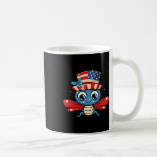 Caneca De Café Cute Dragonfly Usa Flag 4 De Julho