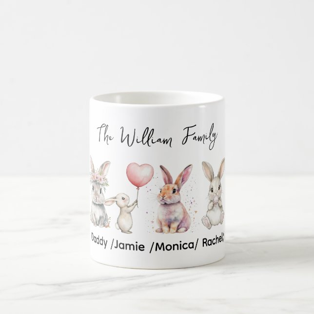 Caneca De Café Cute Easter Bunny Family Plaque – Personalized  (Centro)