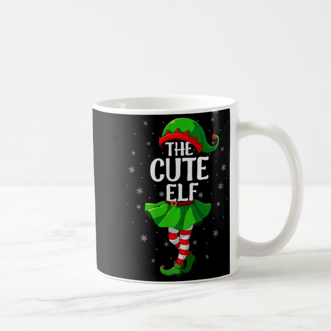 Caneca De Café Cute Elf Christmas Girls Women Elf Squad Xmas Fami (Direita)