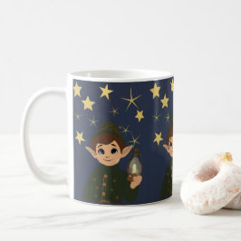 Caneca De Café Cute Elf Watcher Starry Night Christmas Mug