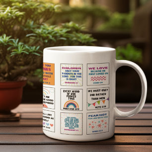 Caneca De Café Cute escritura versículo bíblico memória crianças
