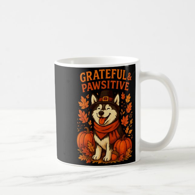 Caneca De Café Cute Fall Pumpkin Autumn Dog Lover Tee  (Direita)