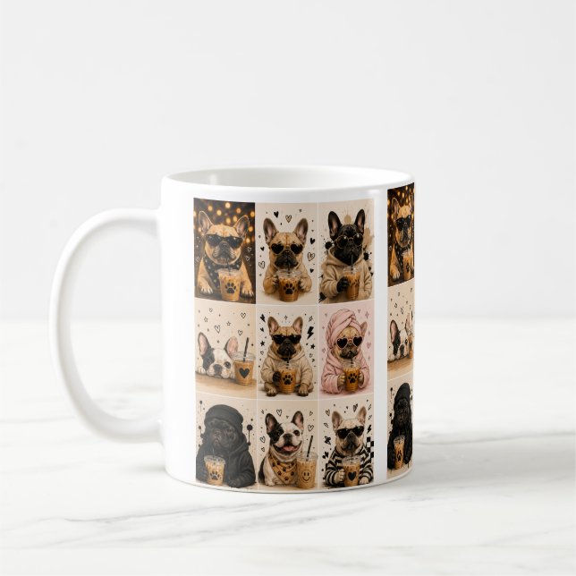 Caneca De Café Cute French Bulldog Coffee Collection – Aesthetic  (Esquerda)