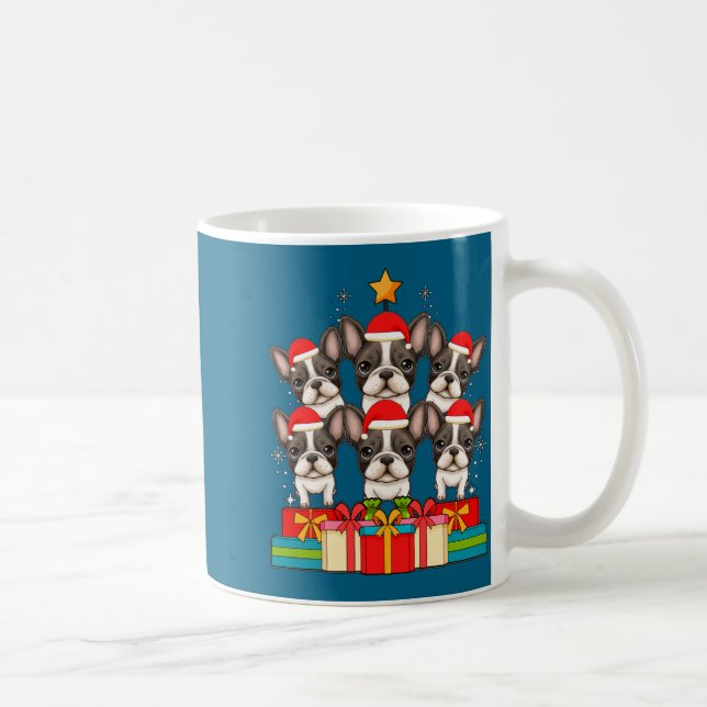 Caneca De Café Cute French Bulldog Le Frenchie Christmas Tree Xma (Direita)