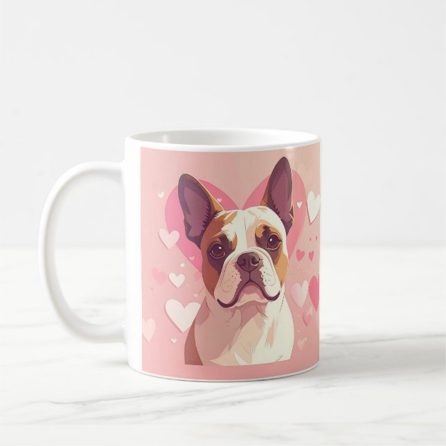 Caneca De Café Cute French Bulldog Love Mug (Esquerda)
