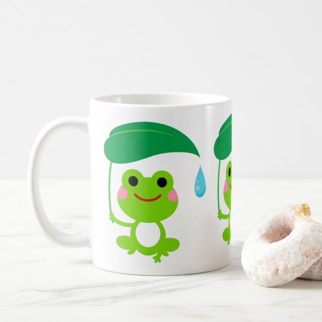 Caneca De Café Cute Frog (Com Donut)