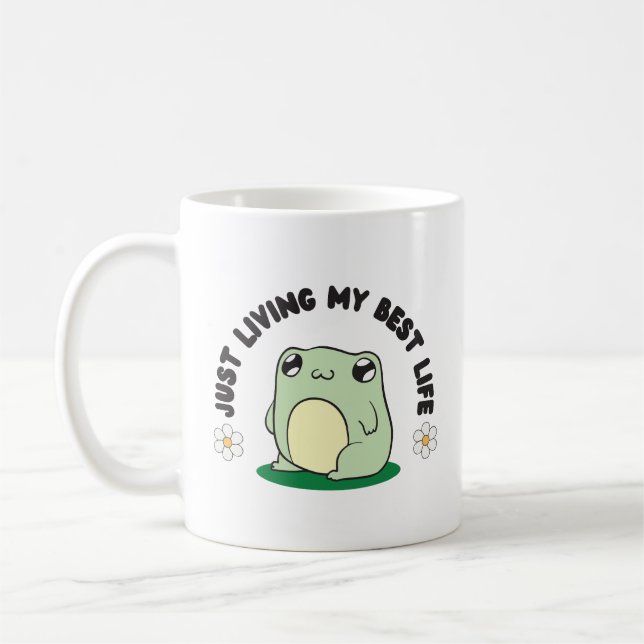 Caneca De Café Cute Frog Living My Best Life (Esquerda)