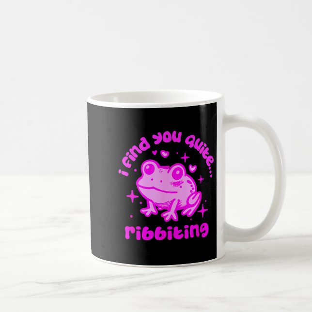 Caneca De Café Cute Frog Pun Ribbiting Frog Lovers Quote Design  (Direita)