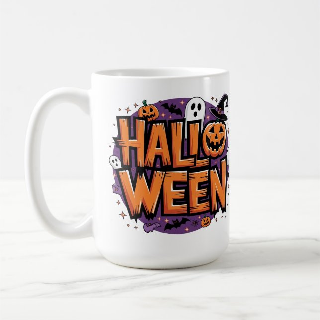 Caneca De Café Cute funny halloween (Esquerda)