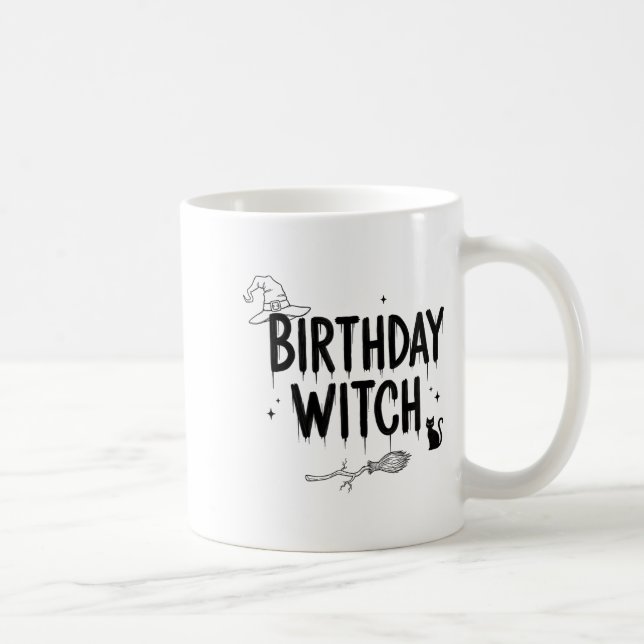 Caneca De Café Cute Funny Witch Witchy Birthday Witches Happy Wom (Direita)