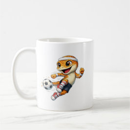 Caneca De Café Cute Gecko Soccer Cartoon