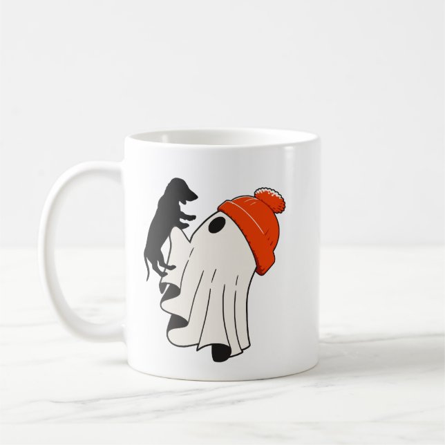 Caneca De Café Cute Ghost Dachshund Lover (Esquerda)