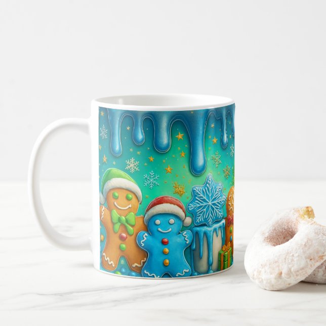 Caneca De Café Cute Gingerbread Christmas Mug Wrap (Com Donut)