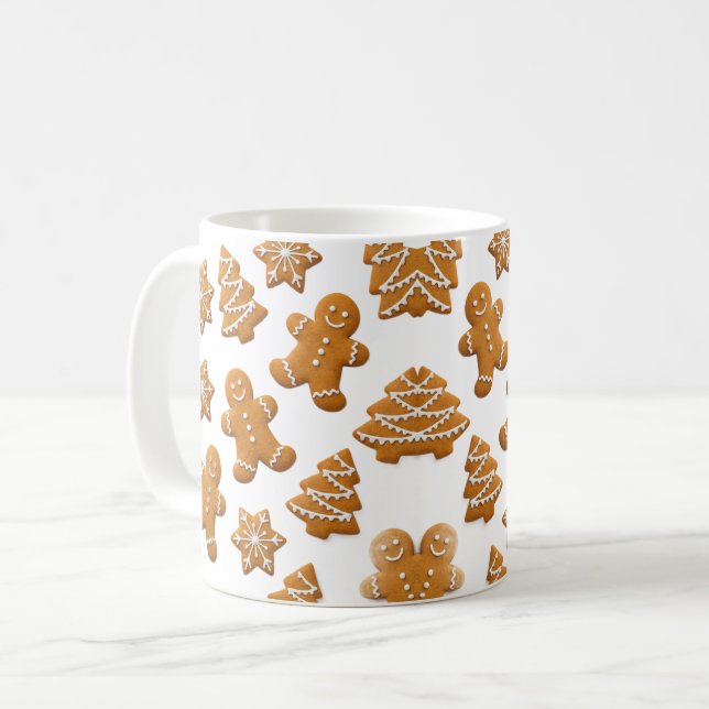 Caneca De Café Cute Gingerbread Cookies Christmas Mug (Frente Esquerda)