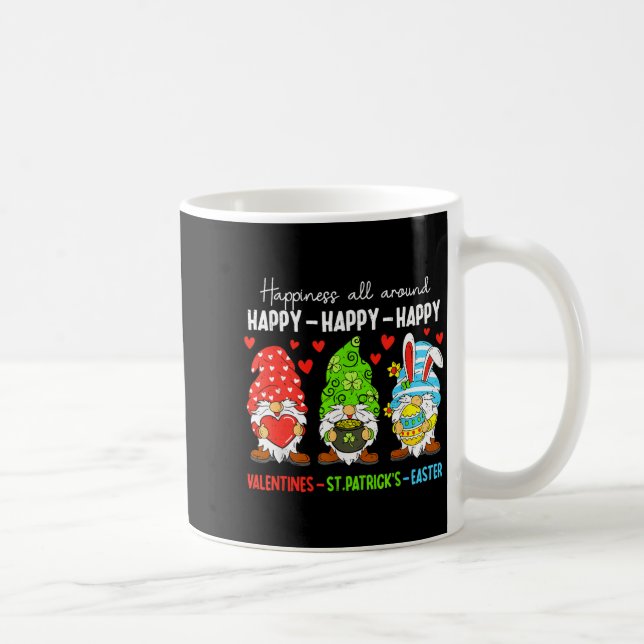 Caneca De Café Cute Gnome Happy Valentines St Patricks Easter Hol (Direita)