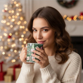 Caneca De Café Cute Gnome Watercolor Christmas Pattern