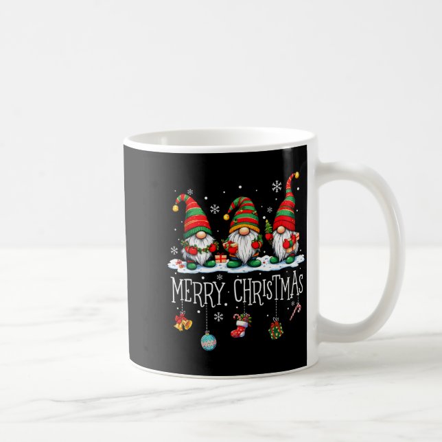 Caneca De Café Cute Gnomes Merry Christmas Light Family Gnome Xma (Direita)