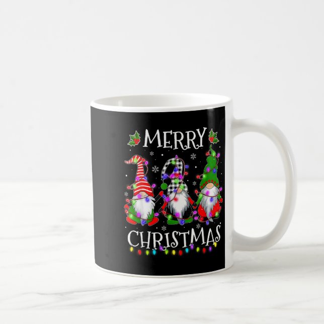 Caneca De Café Cute Gnomes Merry Christmas Light Family Gnome Xma (Direita)