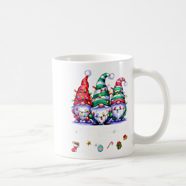 Caneca De Café Cute Gnomes Merry Christmas Light Family Gnome Xma (Direita)