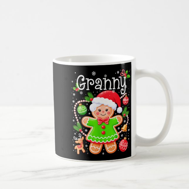 Caneca De Café Cute Granny Gingerbread Family Matching Christmas  (Direita)