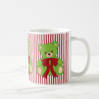 Caneca De Café Cute Green Teddy Bear Christmas 