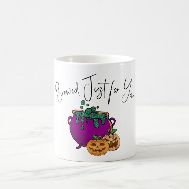 Caneca De Café Cute Halloween Cauldron e Pumpkins (Centro)