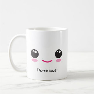 Caneca De Café Cute Happy and Sassy Kawaii Face Customizable Mug