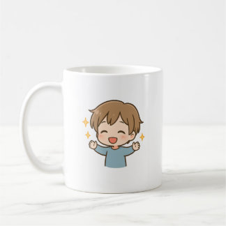 Caneca De Café Cute Happy Chibi Daily Mood Mug