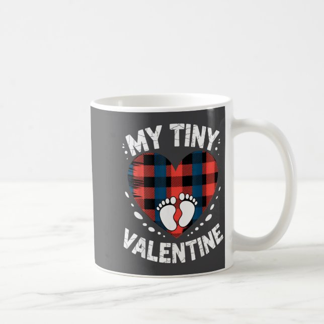 Caneca De Café Cute Heart My Tiny Valentine Pregnancy Announcemen (Direita)
