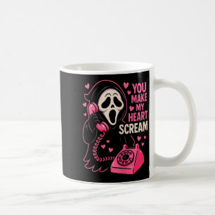Caneca De Café Cute Horror Assustador Faça Meu Coração Gritar Dia