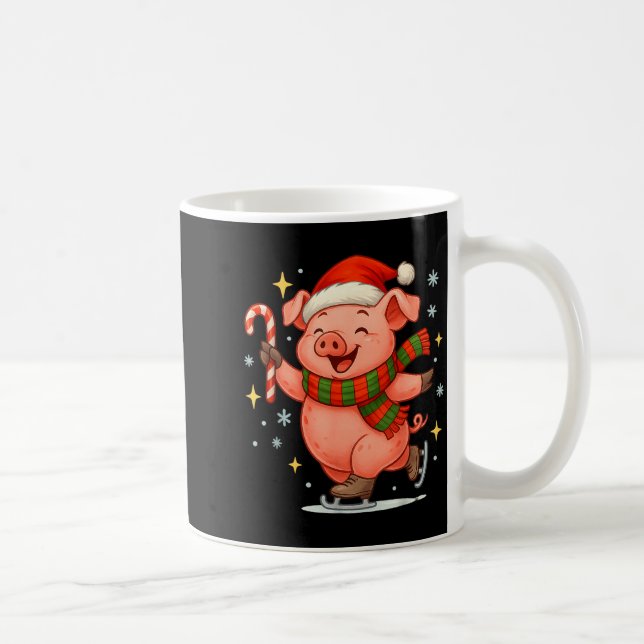 Caneca De Café Cute Ice Skating G Funny Santa Christmas Holiday  (Direita)