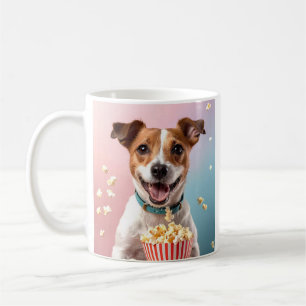 Caneca De Café Cute Jack Russell Terrier Com Pipoca