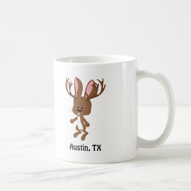 Caneca De Café Cute Jackalope - Austin, Texas (Direita)