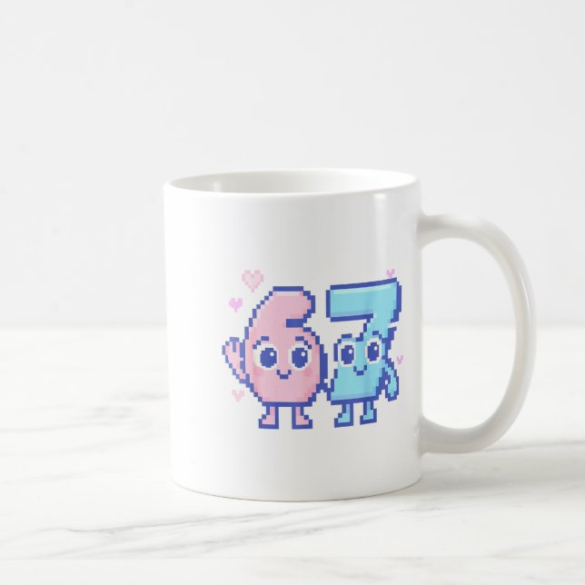 Caneca De Café Cute Kawaii 67 Six Seven Meme 6 7 Girls Italian Br (Direita)