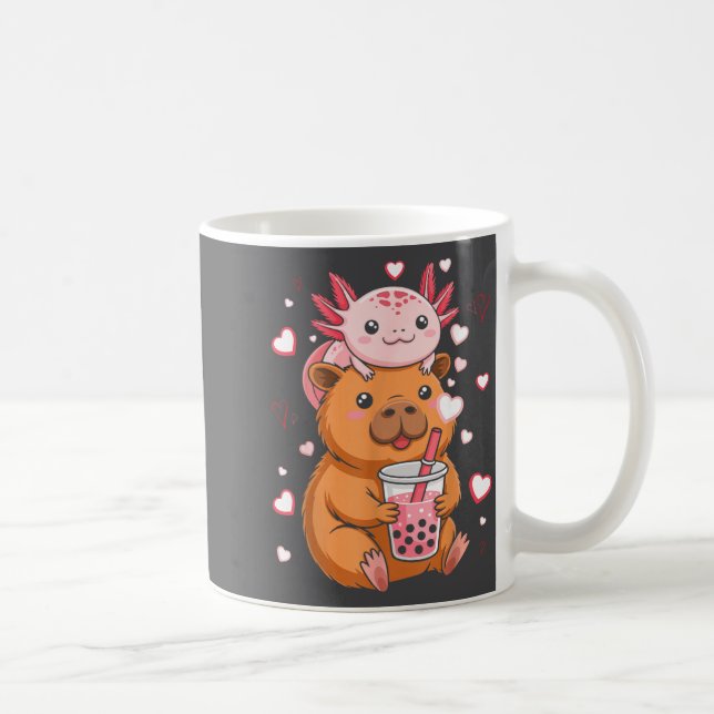 Caneca De Café Cute Kawaii Axolotl Capybara Bubble Tea Boys Girls (Direita)