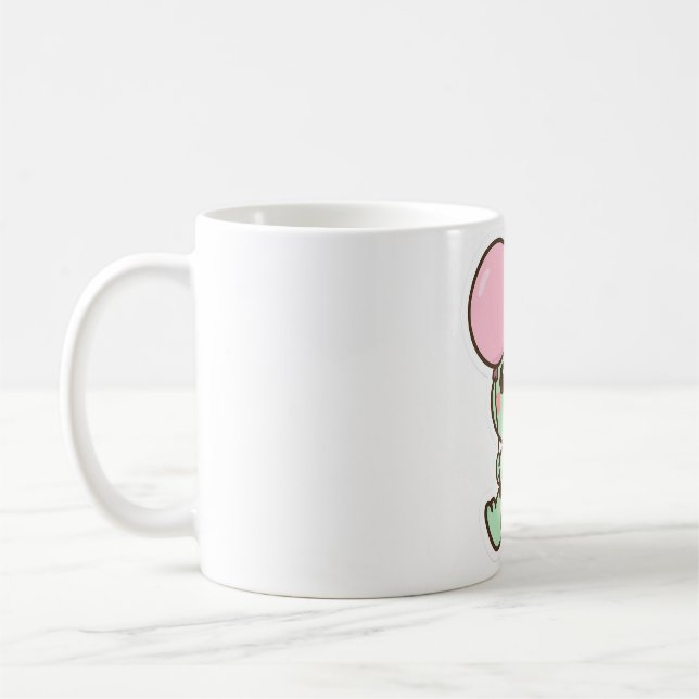 Caneca De Café Cute Kawaii Baby Dinosaur with Balloon Mug (Esquerda)