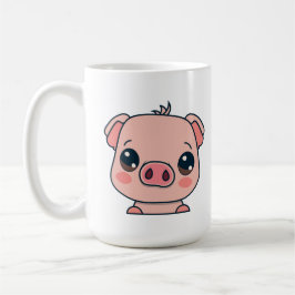 Caneca De Café Cute Kawaii Chibi Pig