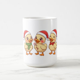 Caneca De Café Cute Kawaii Christmas Ducks | Festive Holiday