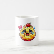 Cute Kawaii Cupcake Triste Chorando com Adesivo Qu