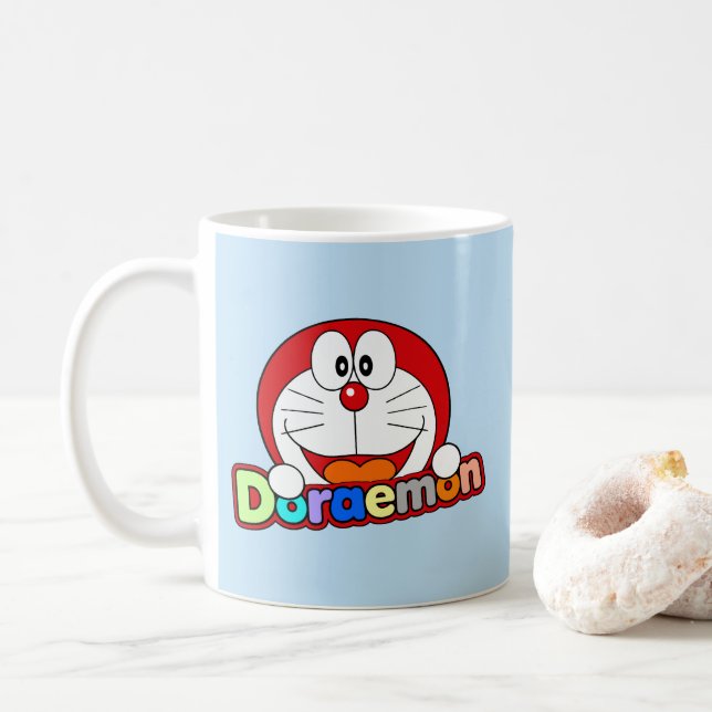 Caneca De Café Cute Kawaii Doraemon Anime (Com Donut)